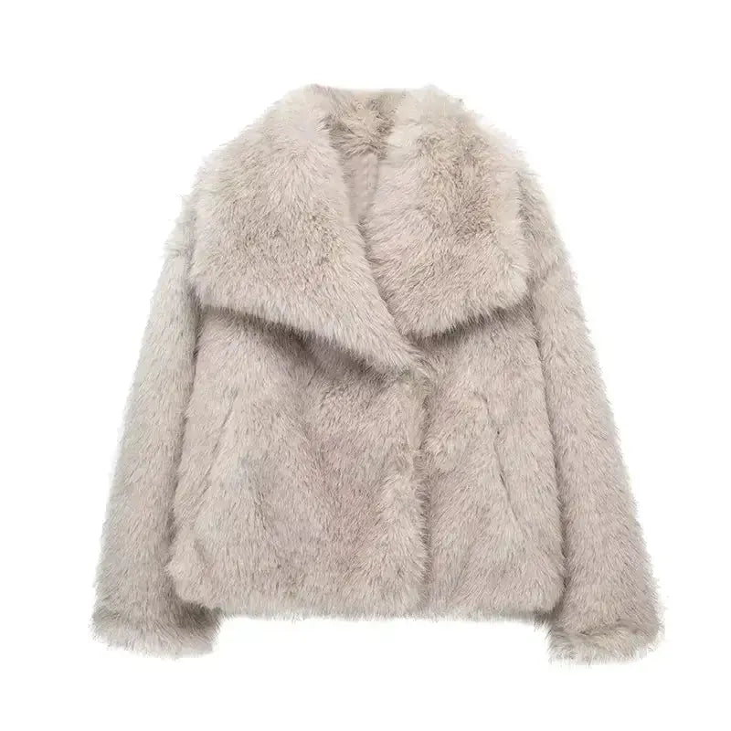 Street-wave Luxurious Faux Fur Coat For Women - Soft, Voluminous Warmth With Timeless Glamour