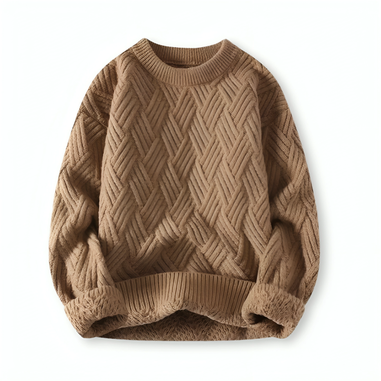Street Wave Wool Blend Cable Knit Sweater for Men Classic Warmth and Cozy Everyday Style