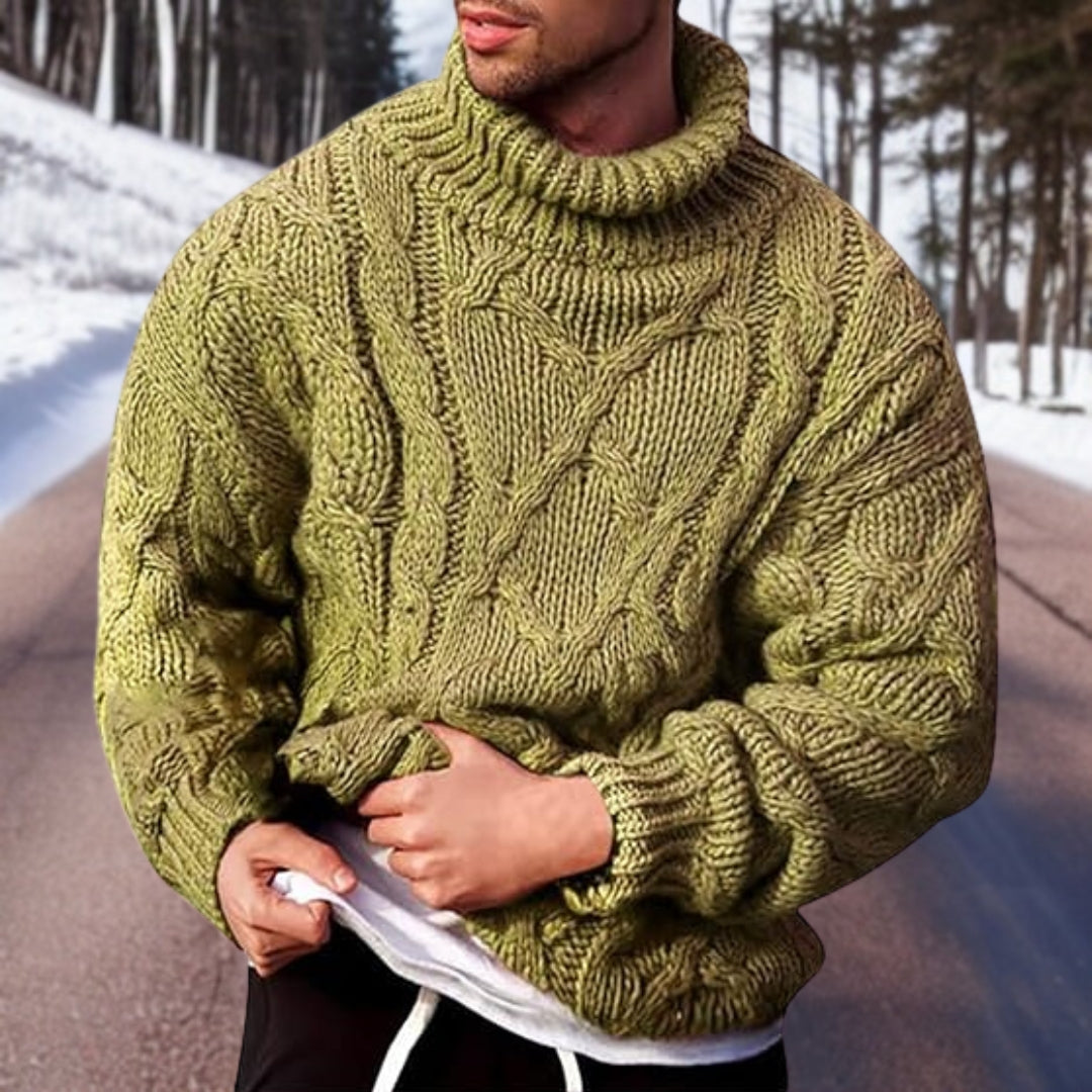 Mens Cable Knit Sweater Warm Cozy Comfort Streetwave Versatile Fit For Office And Casual