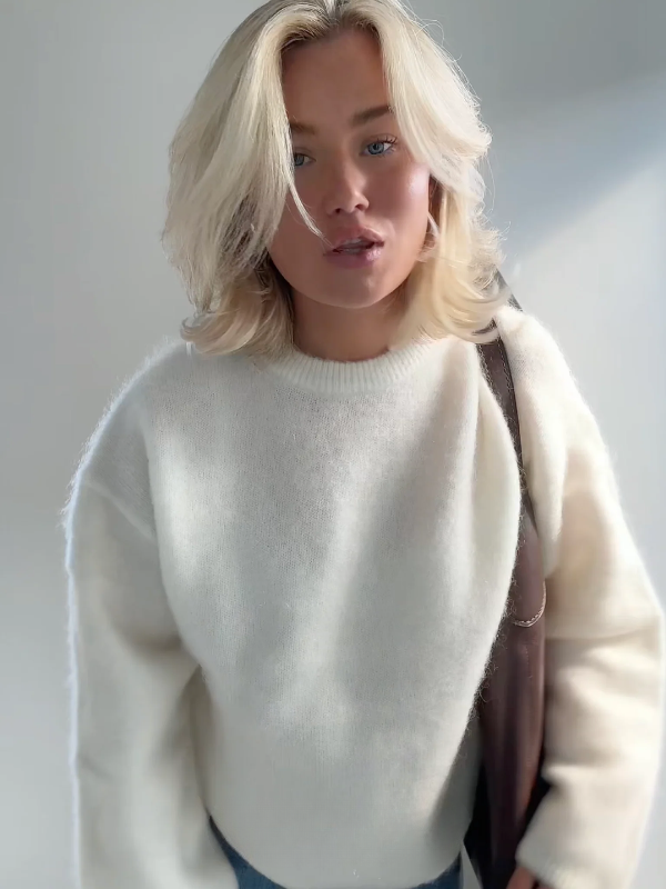 Street-Wave Mohair-Mix Oversized Pullover Ultra Soft Cozy Fit For Plus Size Women