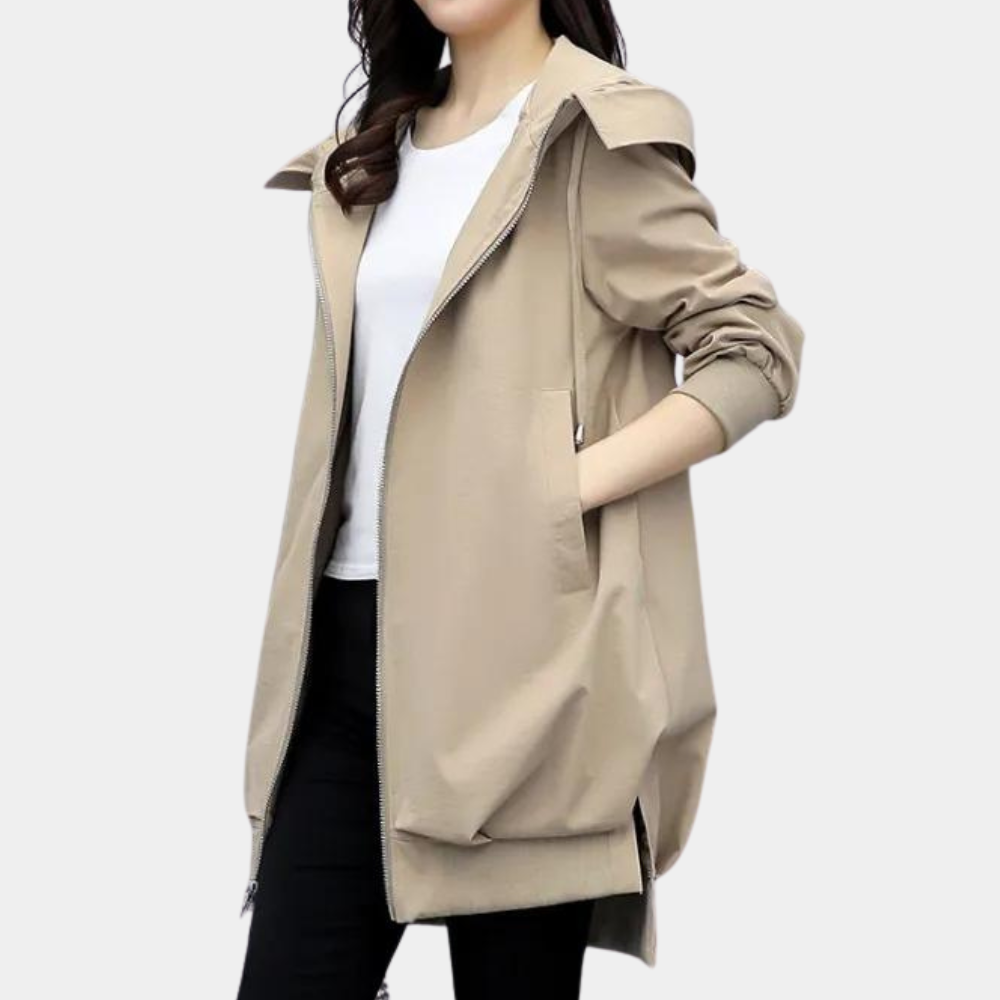 Street-wave Long Coat For Women Autumn Outerwear Hooded Modern Oversized Comfort And Style