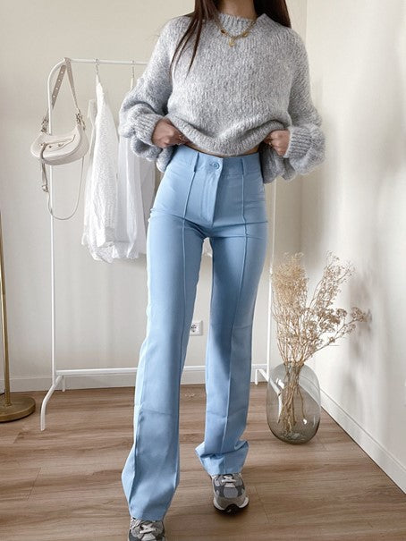 Street-wave High Waisted Straight Pants For Women With Elegant Comfort And Timeless Fit