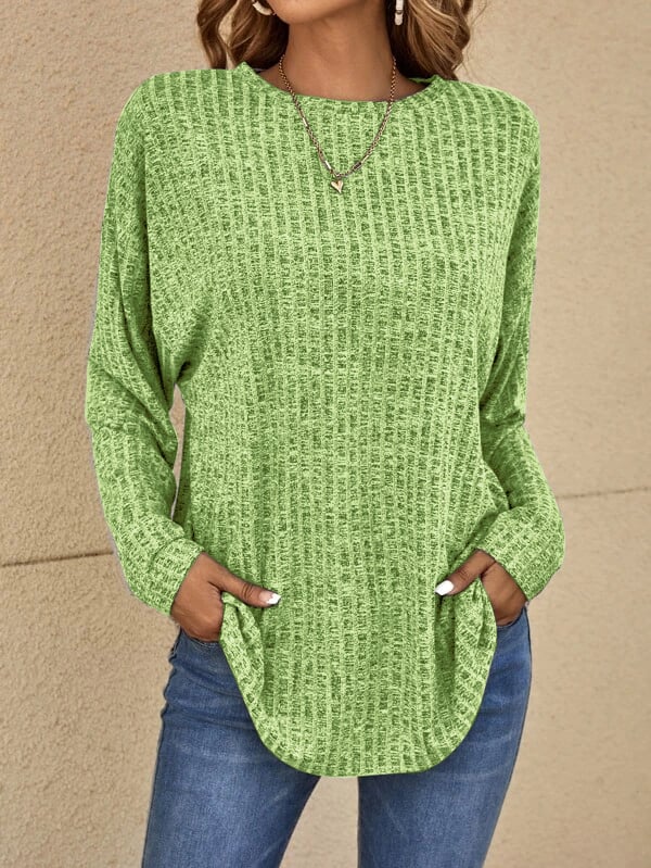 Street Wave Long Sleeve Pullover For Women Cozy Classic Look Knit Top All Day Comfort