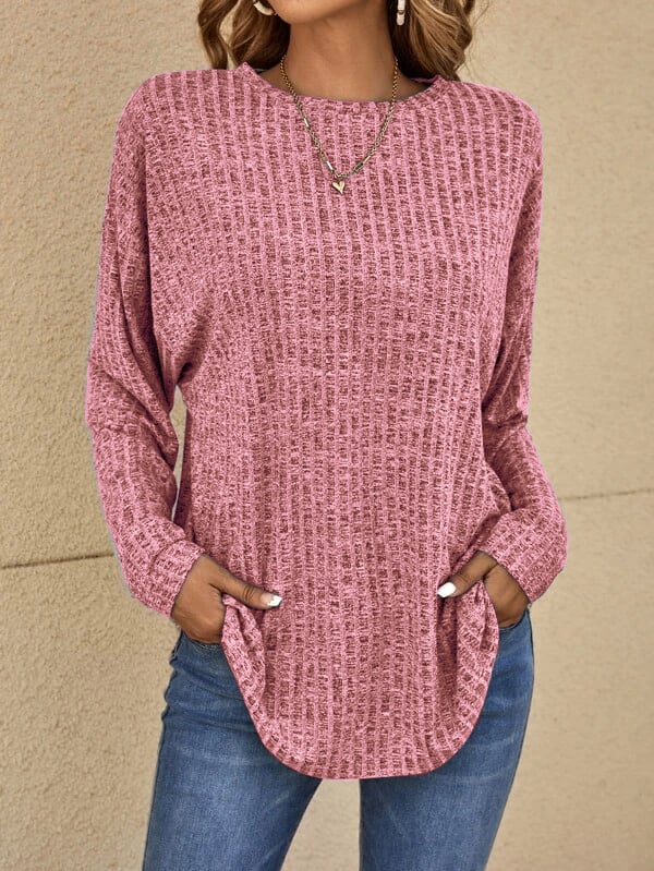 Street Wave Long Sleeve Pullover For Women Cozy Classic Look Knit Top All Day Comfort