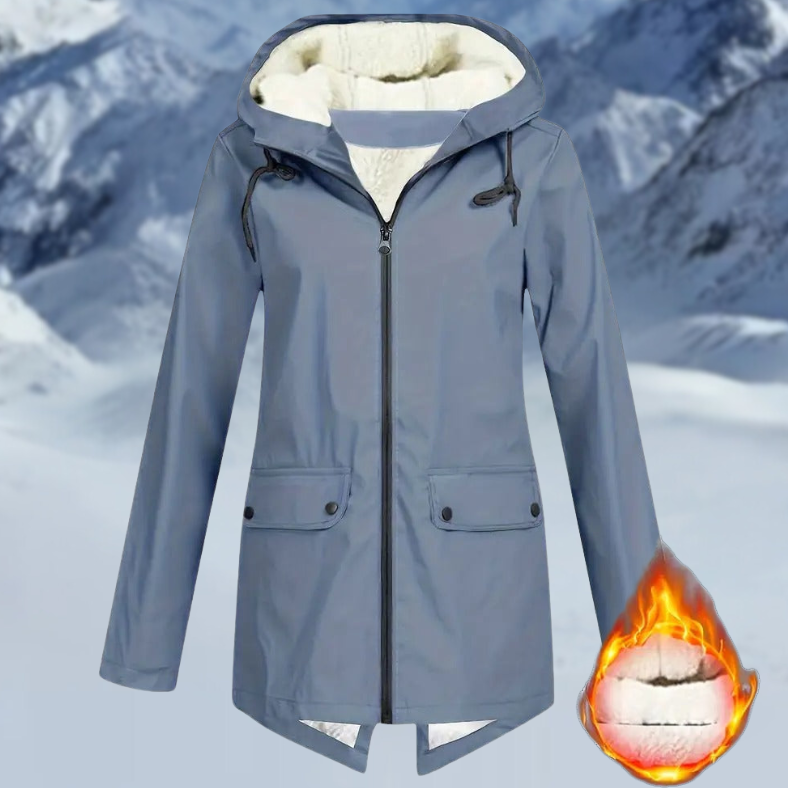 Street-wave Waterproof Hooded Jacket for Outdoor Explorers With Warm Fleece Lined Interior
