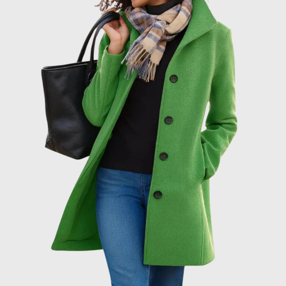 Women's Longline Coat with Open Front and Side Pockets