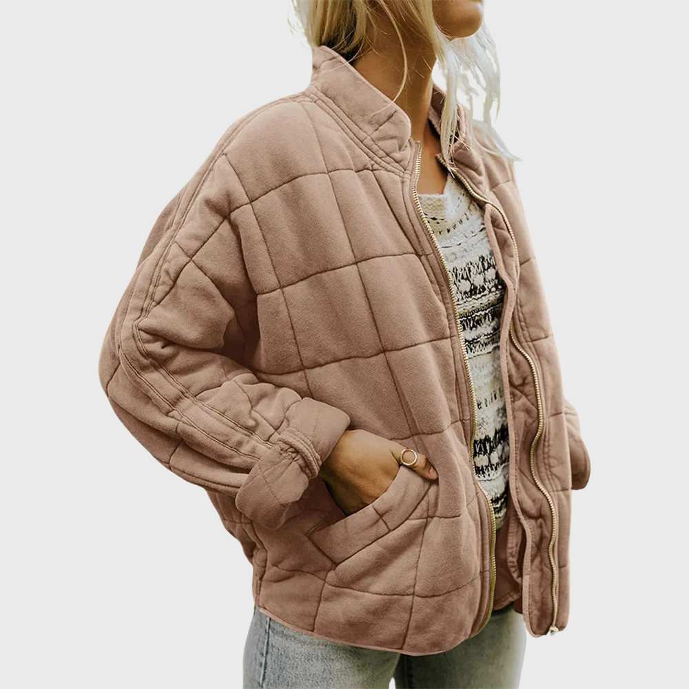 Street Wave Emily Quilted Zip Jacket Cozy Petite Unisex