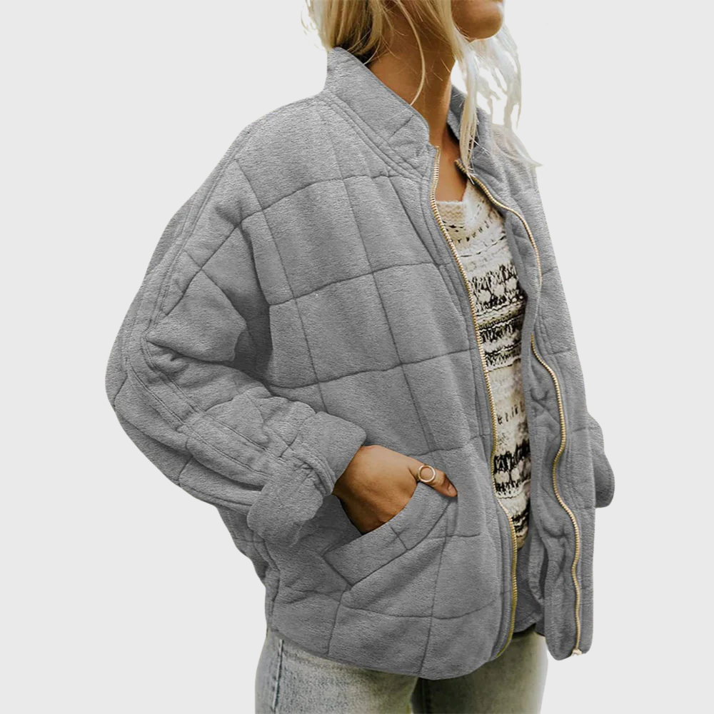 Street Wave Emily Quilted Zip Jacket Cozy Petite Unisex