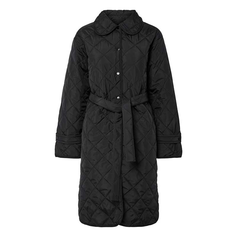 Street-wave Long Quilted Coat For Women Warm Belted Puffer Jacket For Winter Outerwear