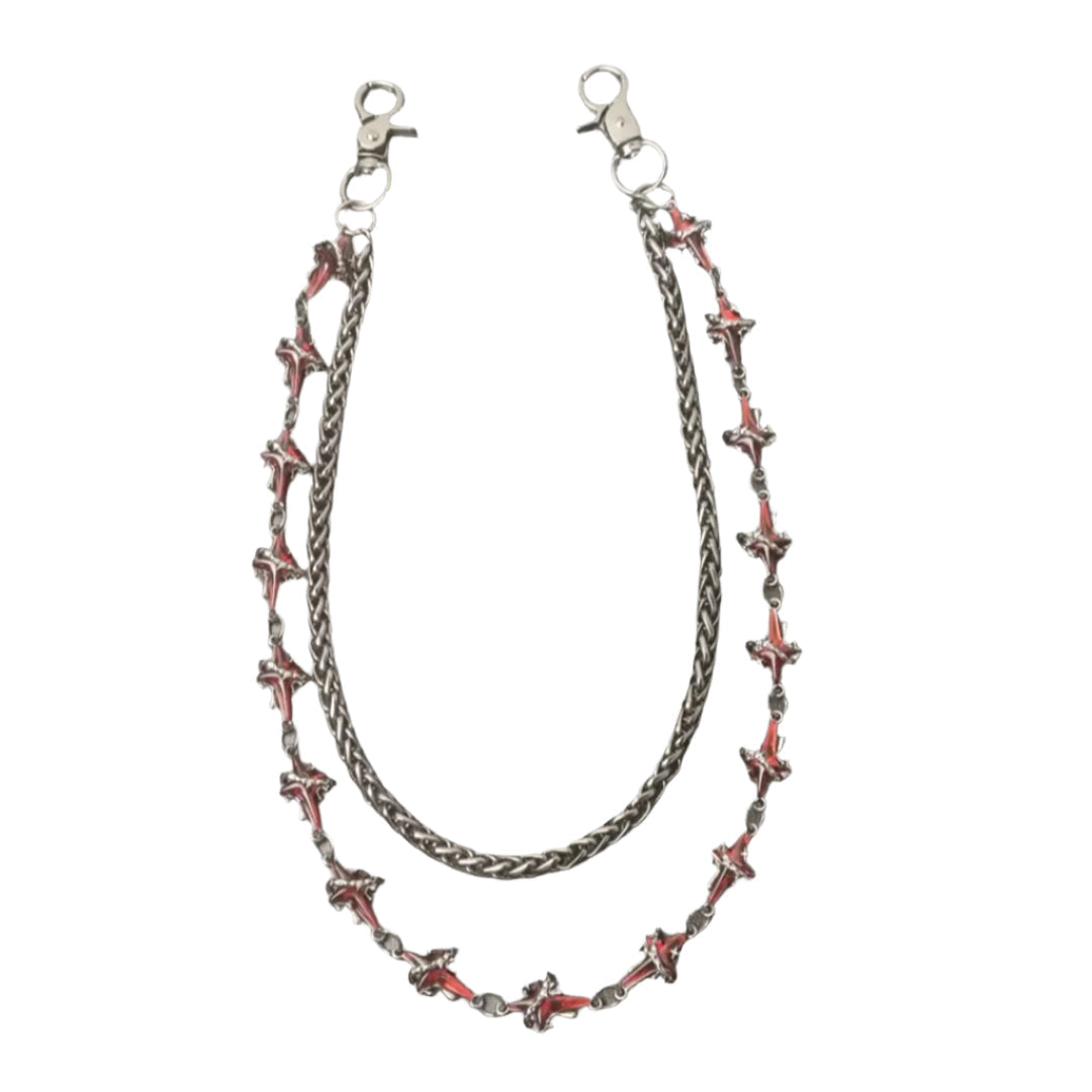 Ruby Cross Gem Wallet Chain - Street-Wave