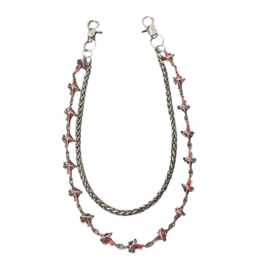 Ruby Cross Gem Wallet Chain - Street-Wave
