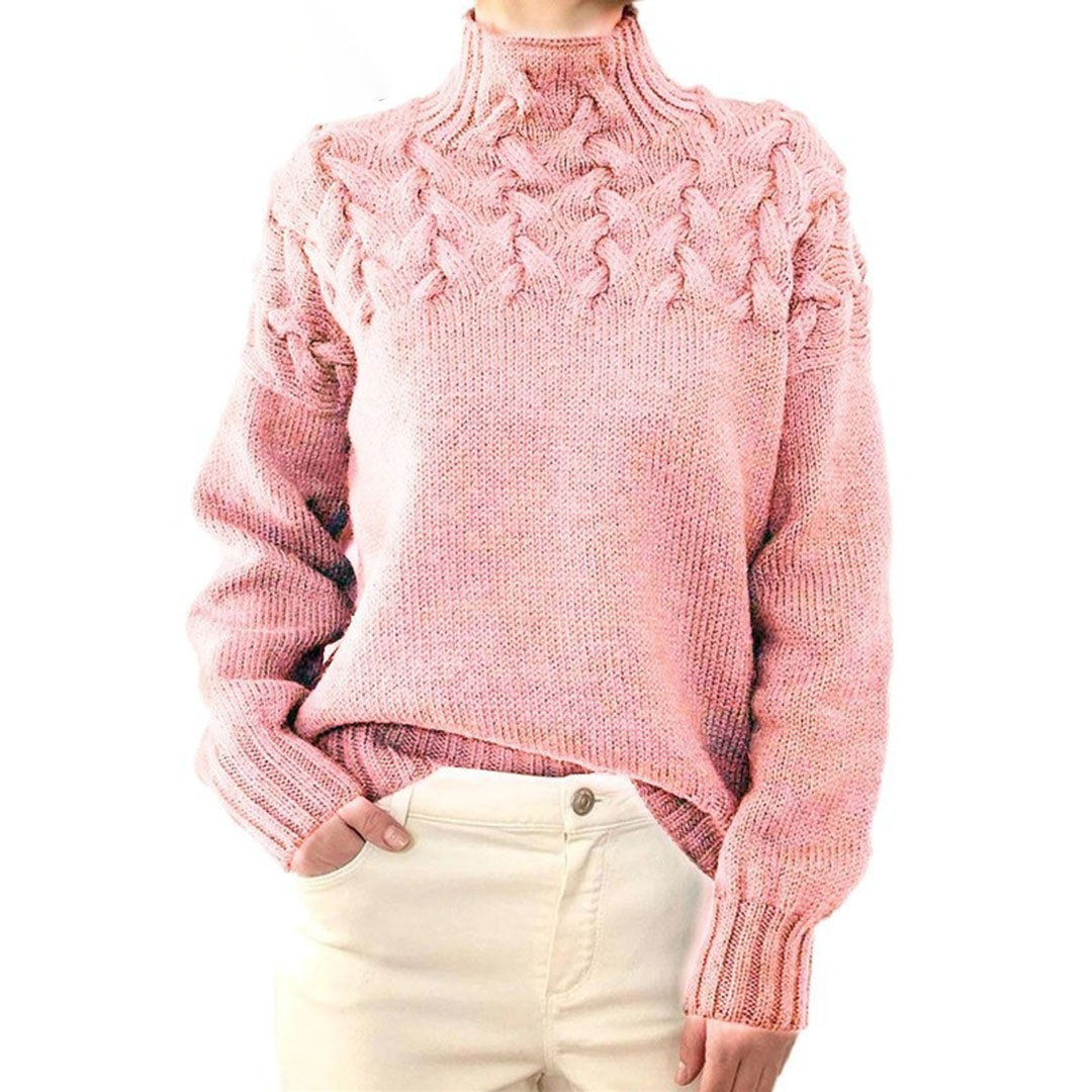 Streetwave Elegant Turtleneck Sweater For Women Cozy Cable Knit Pullover For Everyday Style And Office Ready