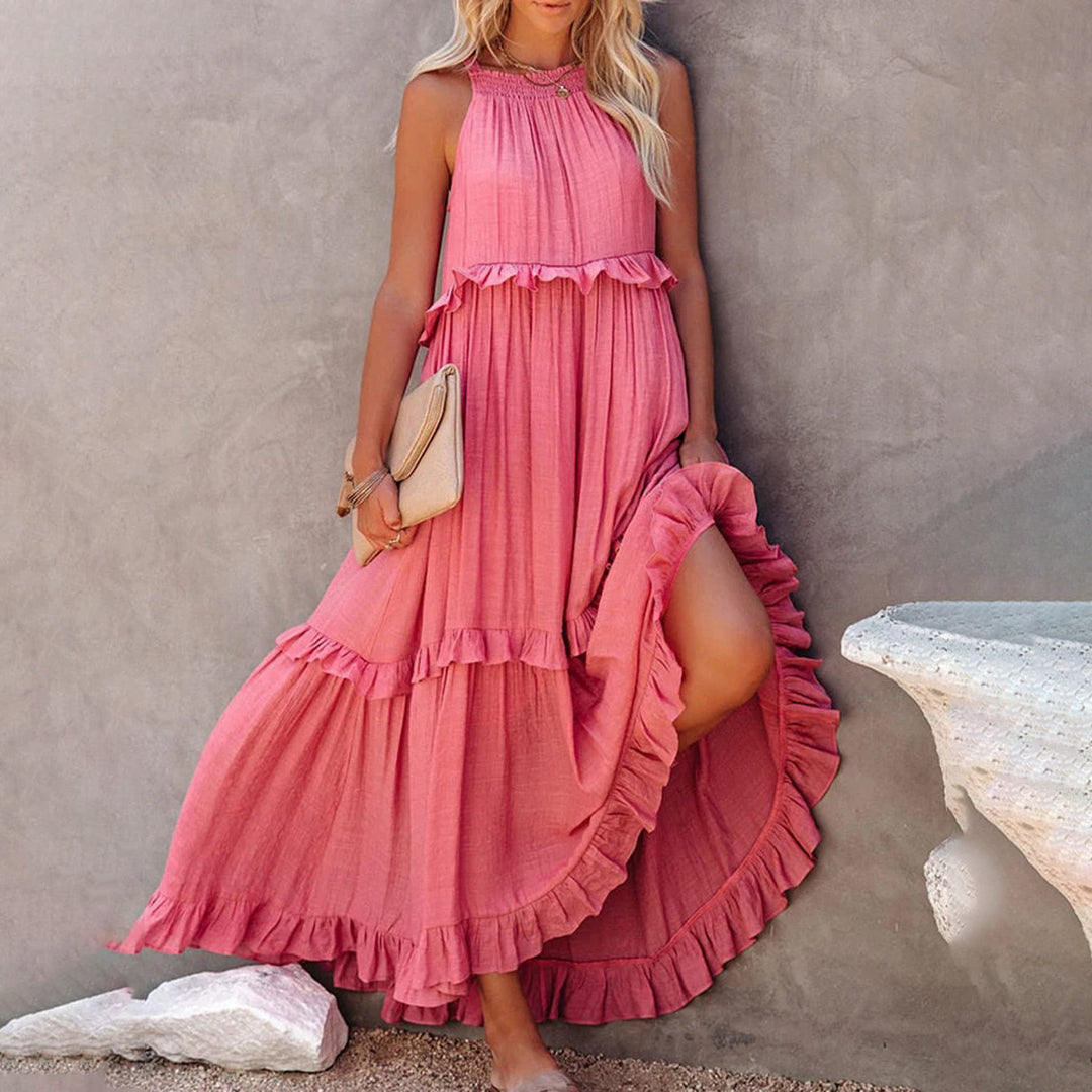 Street Wave Women's Maxi Dress Halter Neck Airy Flowy A Line
