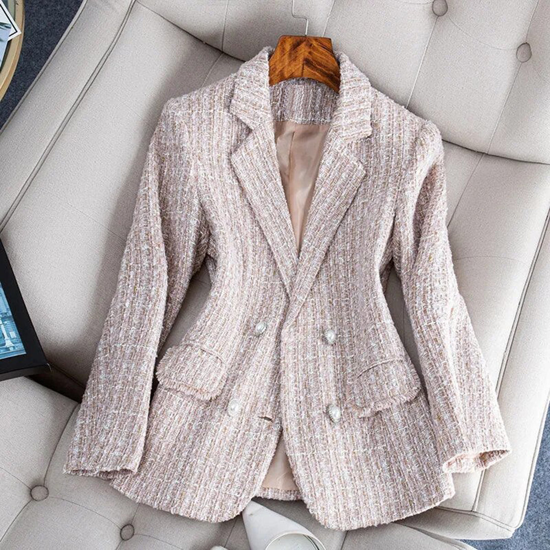 Street-wave Tweed Blazer For Fall Women Elegant Modern Craftsmanship Versatile Wardrobe Essential