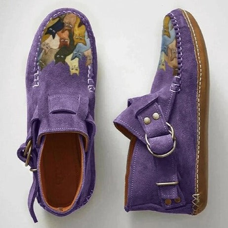 Street-wave Flat Martin Boots for Women - Warm Winter Comfort, Stylish Moccasin Style