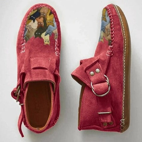 Street-wave Flat Martin Boots for Women - Warm Winter Comfort, Stylish Moccasin Style