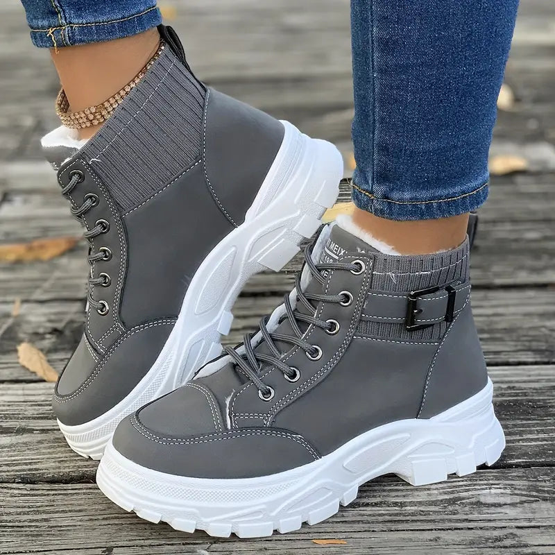 Plush Ankle Boots For Women Street-Wave Cozy Comfort