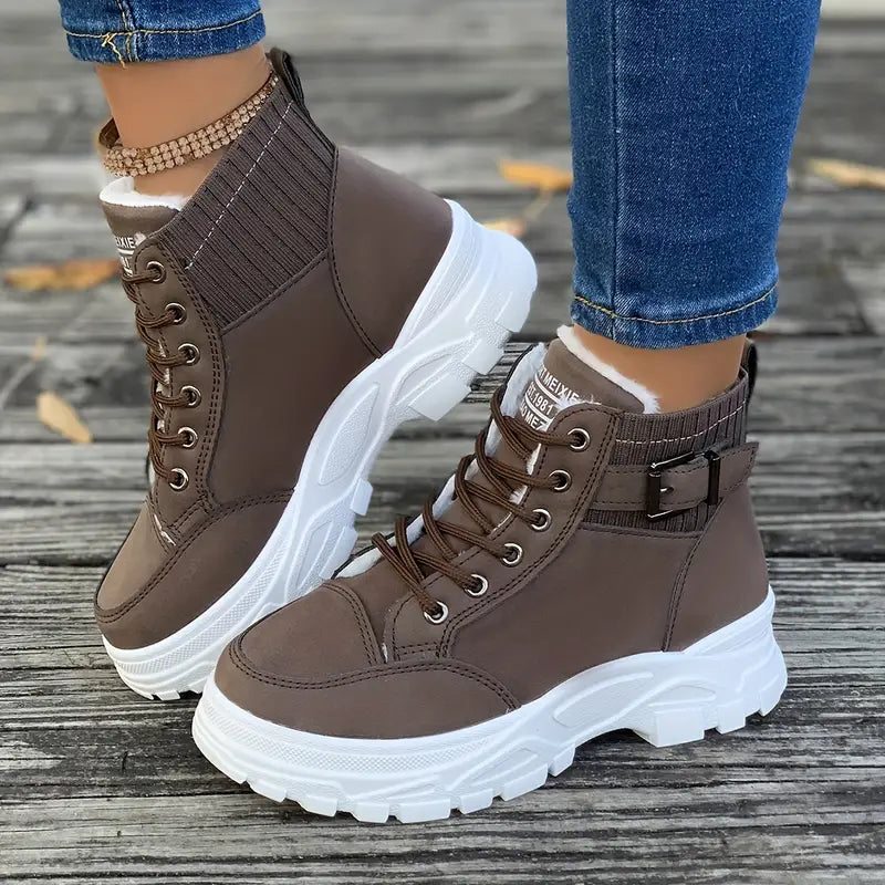Plush Ankle Boots For Women Street-Wave Cozy Comfort