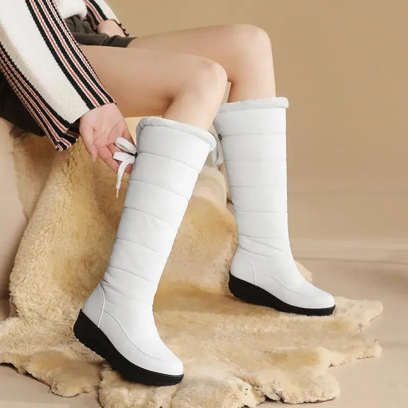 Street-Wave Plush Lace Up Winter Boots For Women Cozy