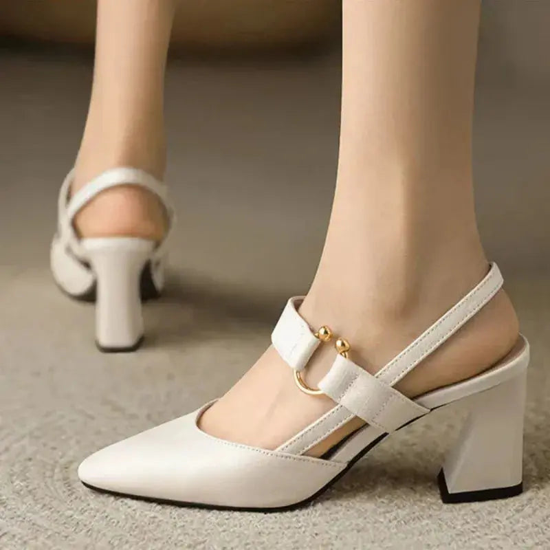 Street Wave Pointed Toe Slingback Heels For Women Elegant All Day Comfort