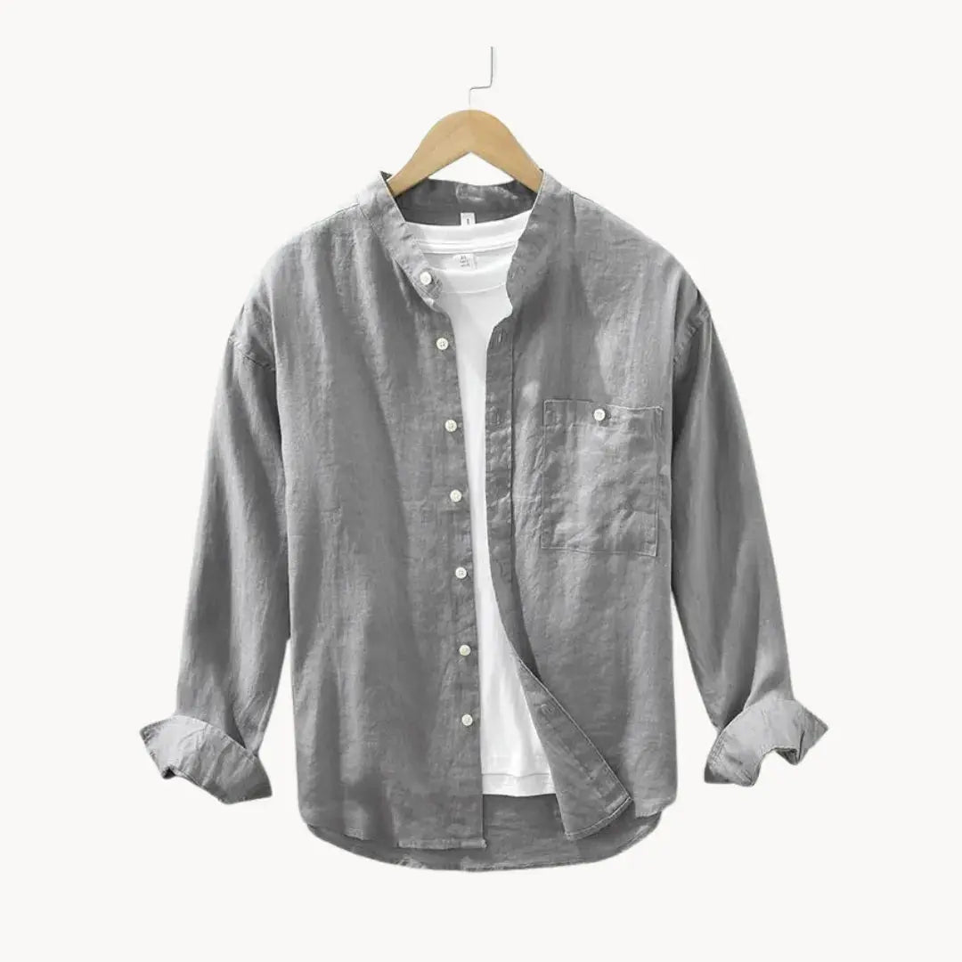 Prestige Linen Casual Shirt Slim Fit With Chest Pocket Washed Dye For Summer Unisex By Street-Wave