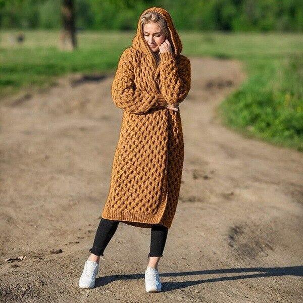 Street-wave Comfort Knit Vest Hooded For Women - Cozy Longline Autumn Warmth Outerwear