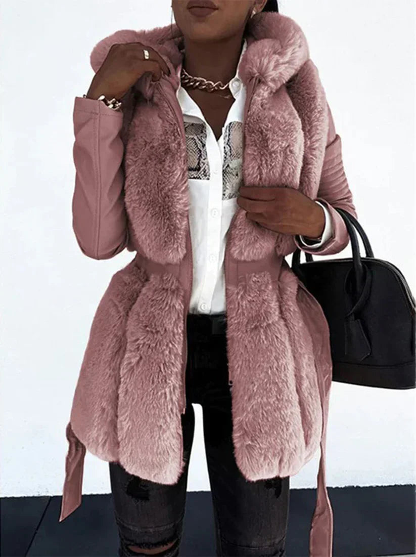 Street-Wave Longline Winter Coat With Faux Fur Trim For Women Warmth And Timeless Chic