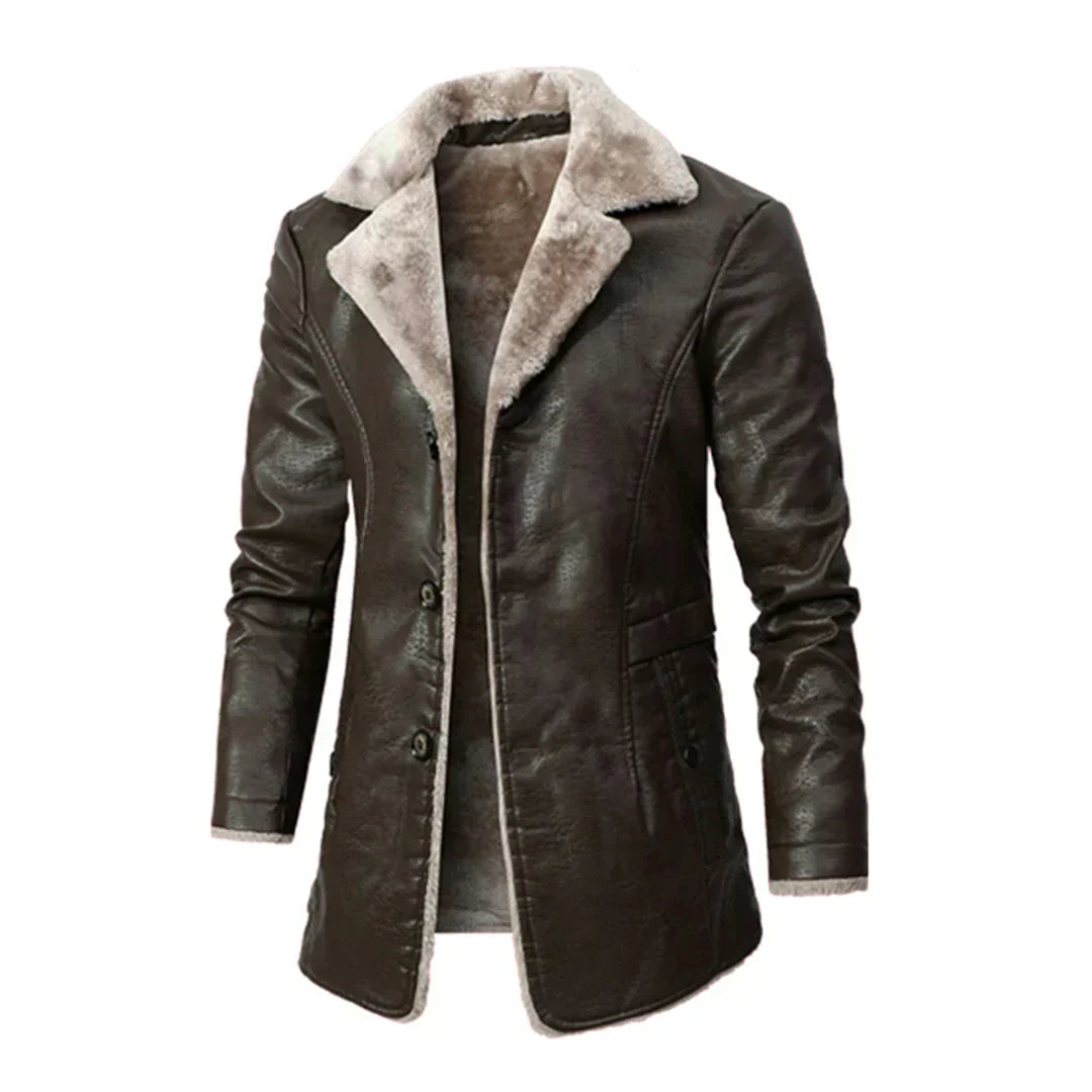 MAXENCE Luxurious Men's Jacket With Faux Shearling Collar By Streetwave Fashionable Winter Outerwear