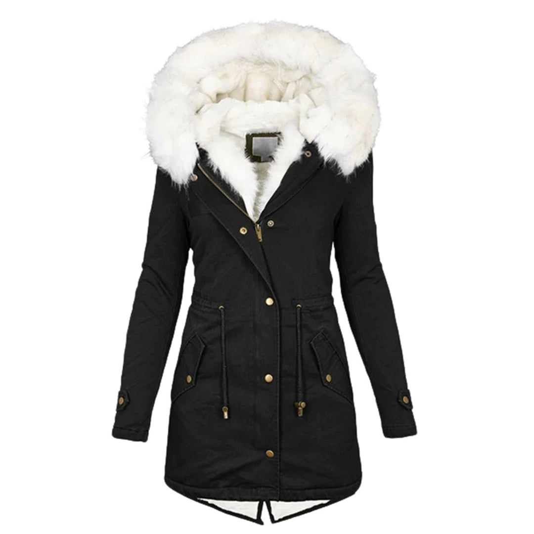 Street-wave Winter Coat For Women With Fur Lined Hood Warm Insulated Parka Stylish
