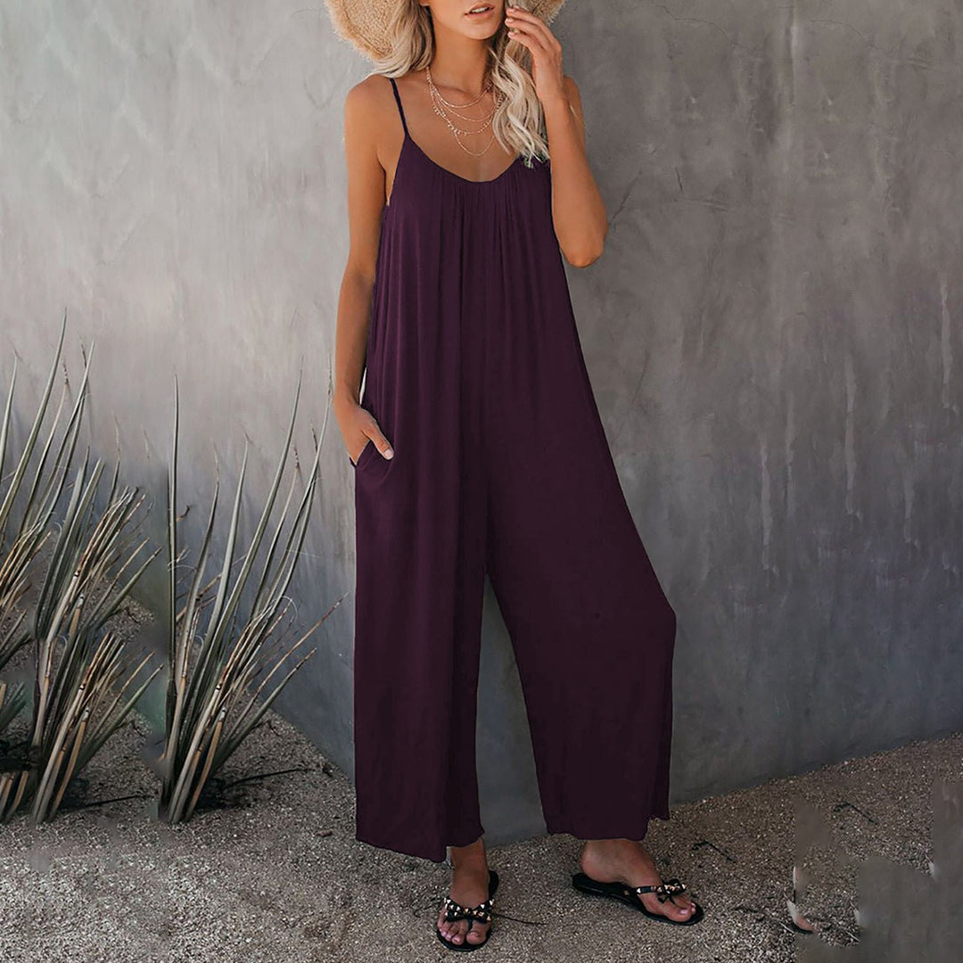 Street Wave Women's Jumpsuit Lightweight Breathable Spaghetti Straps Loose Fit