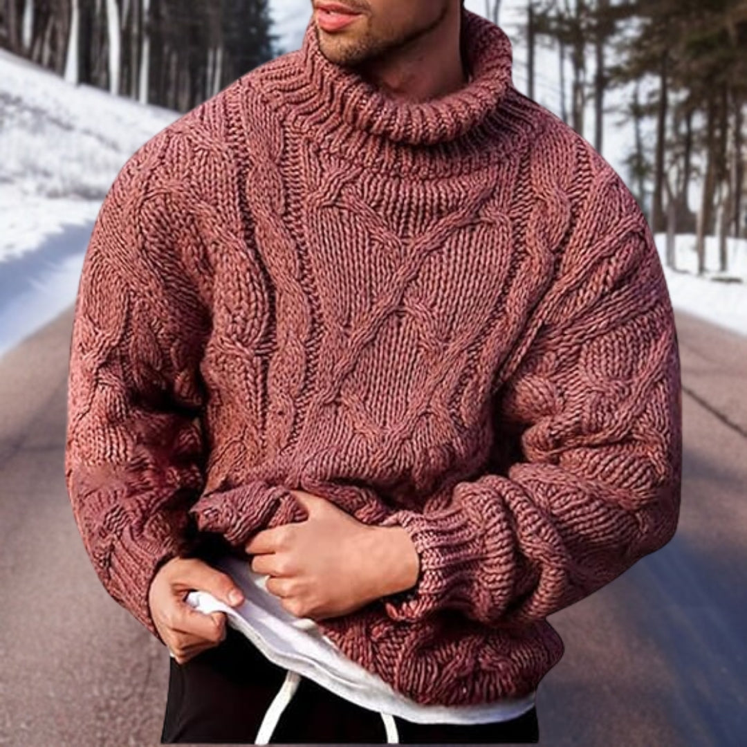 Mens Cable Knit Sweater Warm Cozy Comfort Streetwave Versatile Fit For Office And Casual