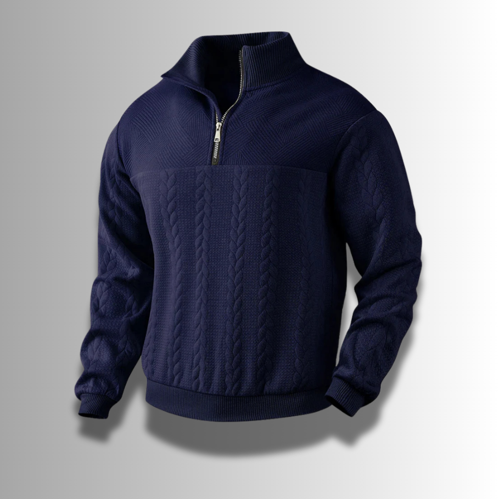 Merino Wool Quarter Zip Pullover For Men By Street Wave Premium Comfort For Office And Casual