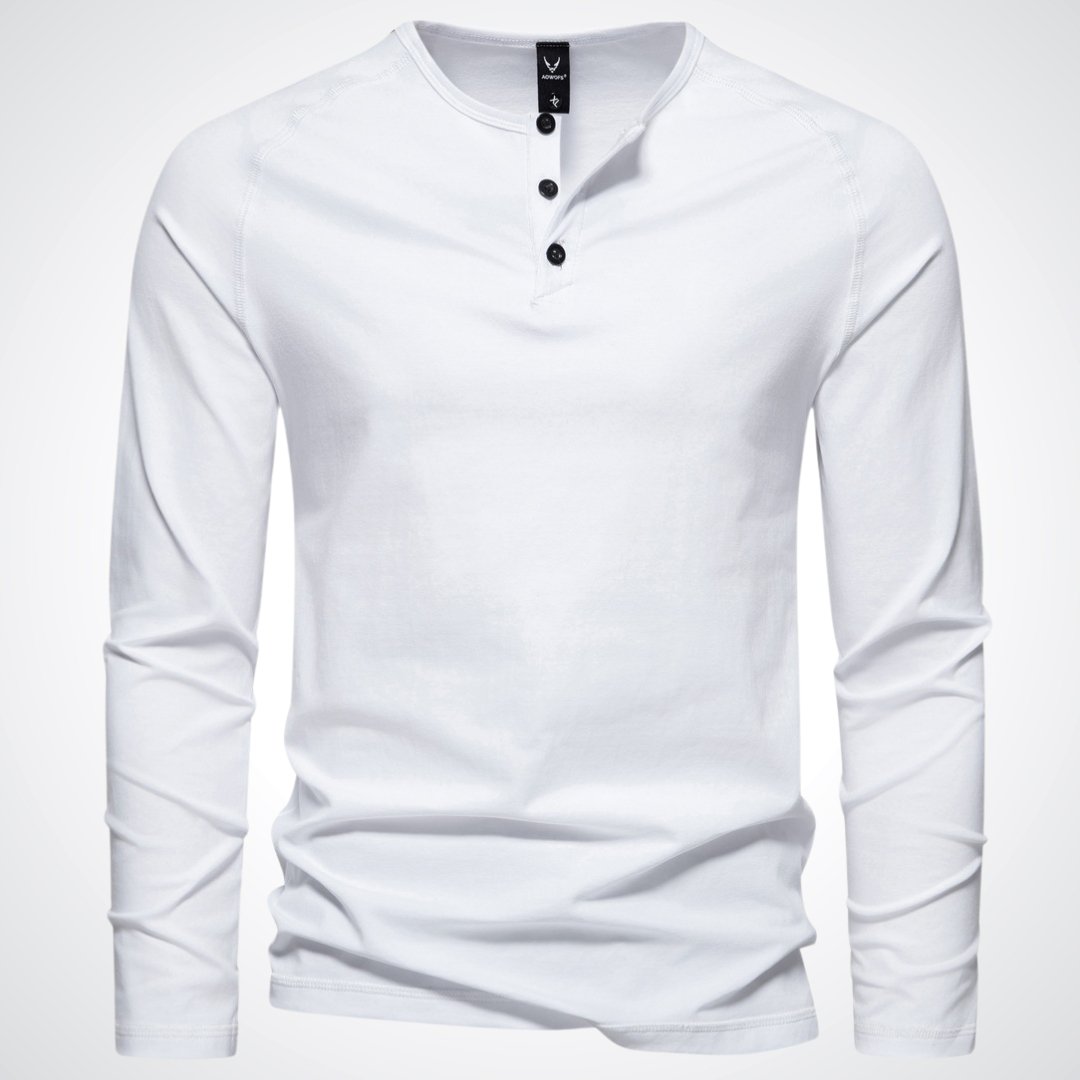 Streetwave Men's Henley Sweater Long Sleeve With Innovative Comfort Tech For Casual Everyday Wear