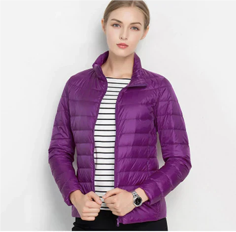 Street-wave Women's Slim Fit Puffer Jacket With Notch Zip For Warmth And Modern Style