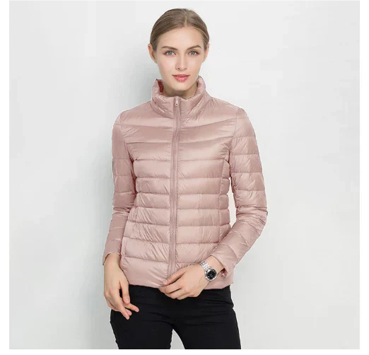 Street-wave Women's Slim Fit Puffer Jacket With Notch Zip For Warmth And Modern Style