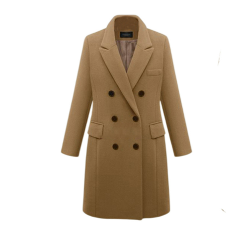 Street-wave Long Coat For Women With Refined Double-Breasted Design And Cozy Winter Warmth