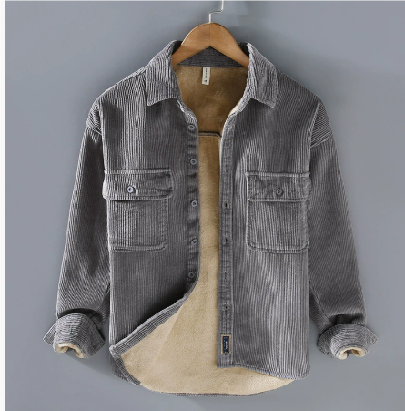 Street-wave Corduroy Mens Jacket Retro Style With Modern Comfort And Soft Rib Texture