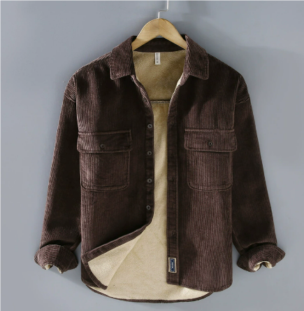 Street-wave Corduroy Mens Jacket Retro Style With Modern Comfort And Soft Rib Texture
