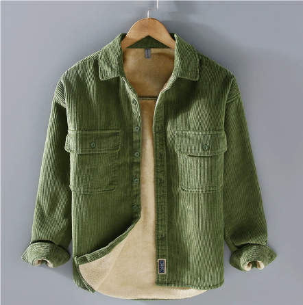 Street-wave Corduroy Mens Jacket Retro Style With Modern Comfort And Soft Rib Texture