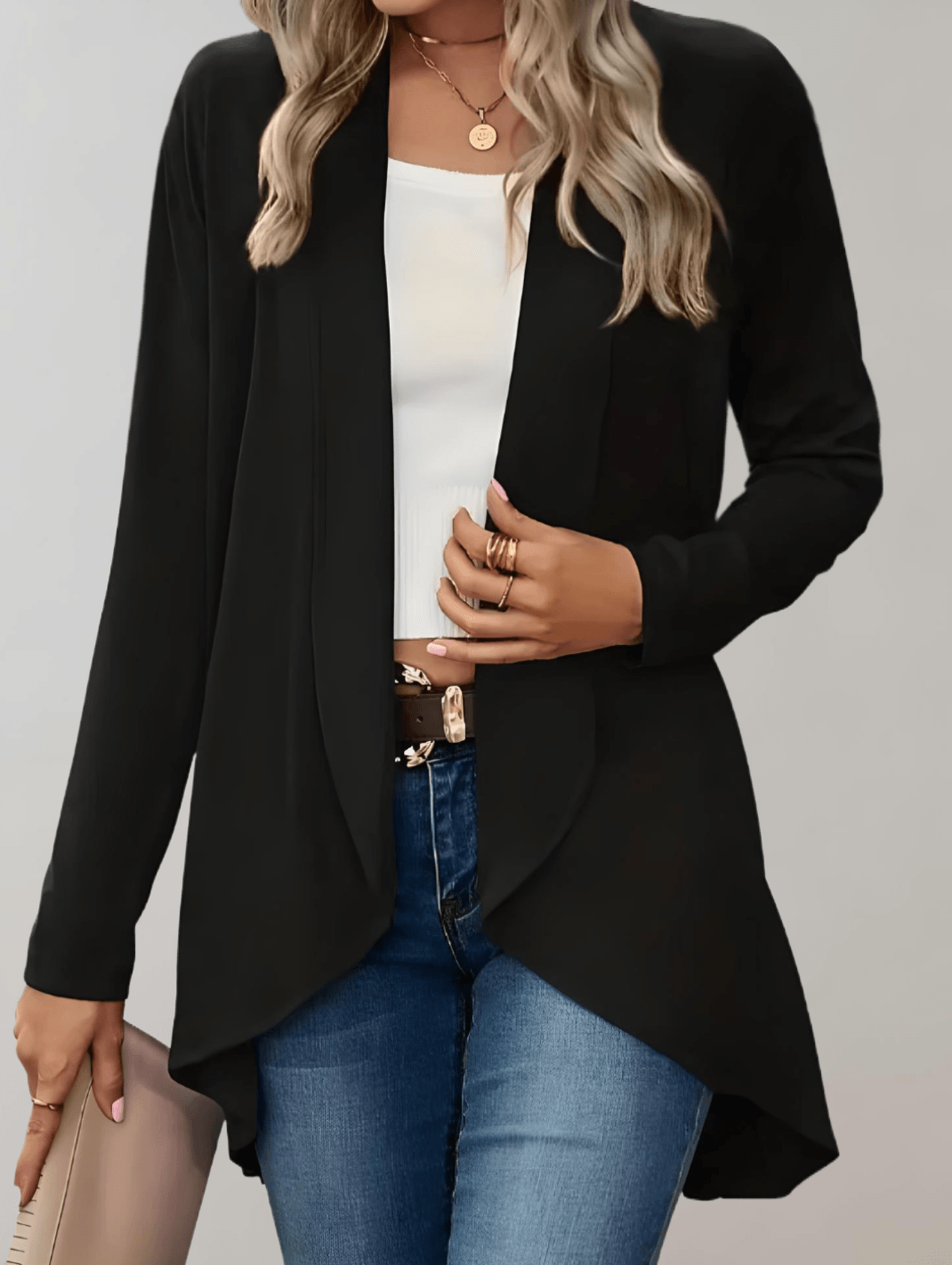 Street-Wave Womens Versatile Black Blazer Jacket For Everyday Comfort And Confidence