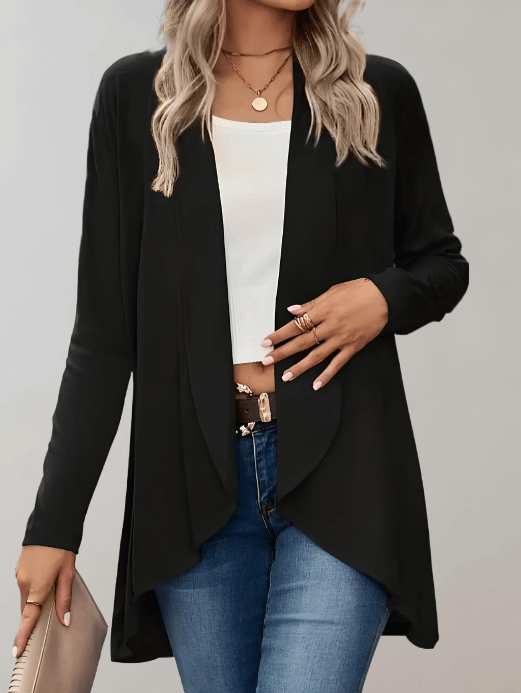 Street-Wave Womens Versatile Black Blazer Jacket For Everyday Comfort And Confidence