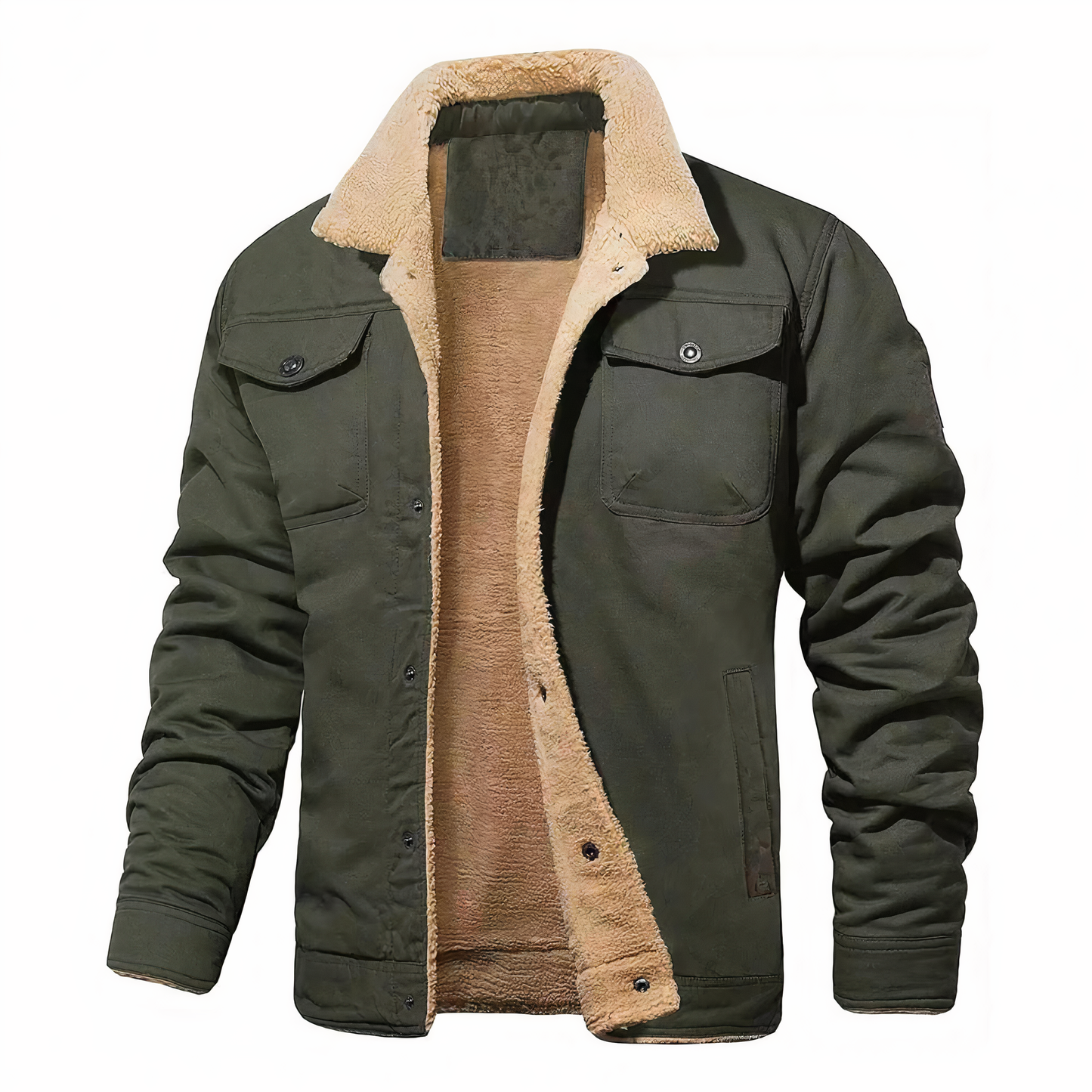 Street Wave Premium Winter Bomber Jacket With Tan Sherpa Lining For Urban Fashion Enthusiasts