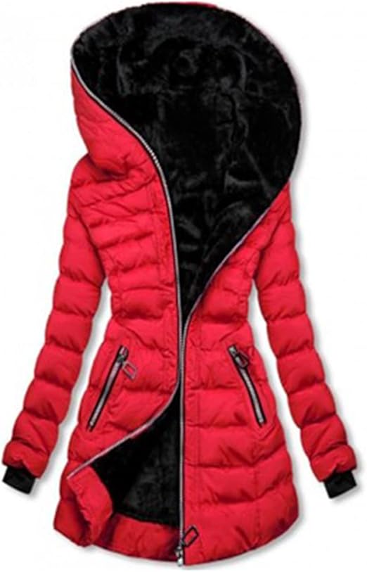 Street Wave Plush Lined Hooded Puffer Jacket For Women Warm Insulated Winter Outerwear Trendy Fit