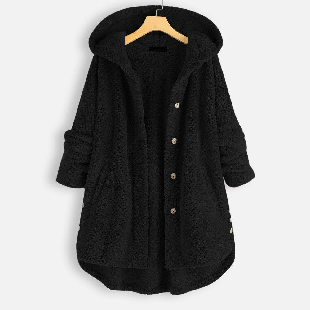 Streetwave Womens Plush Hoodie Jacket Cozy Fleece Warm Coat For Women Stylish Comfort