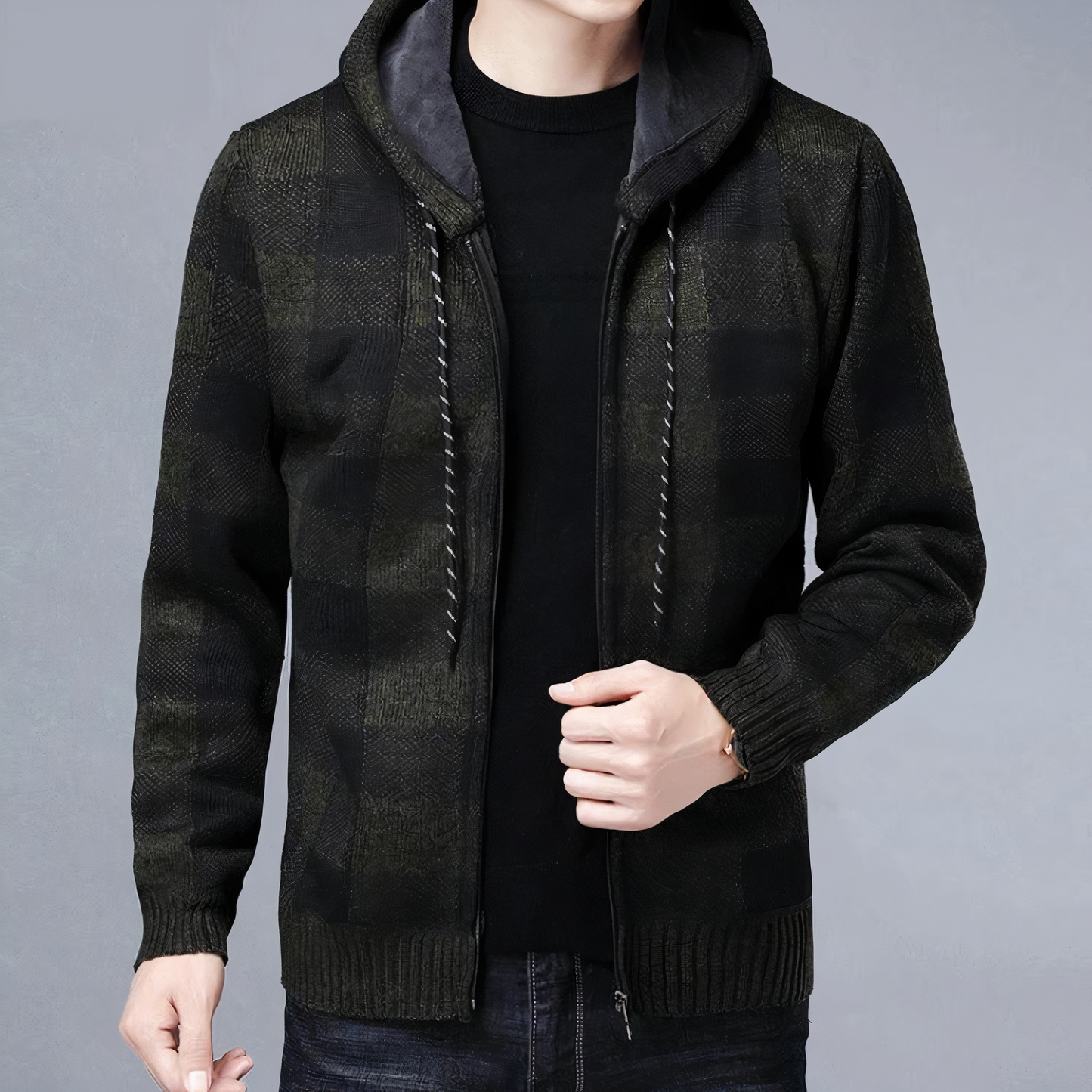 Street-Wave Hooded Plaid Jacket for Men and Women, Cozy Winter Style with Modern Fit