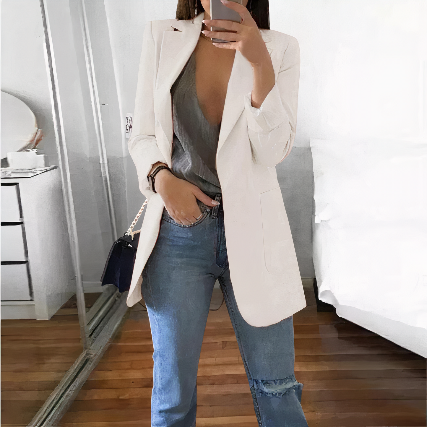 Street Wave Pink Blazer For Women Elegant Tailored Coat Versatile Office To Evening