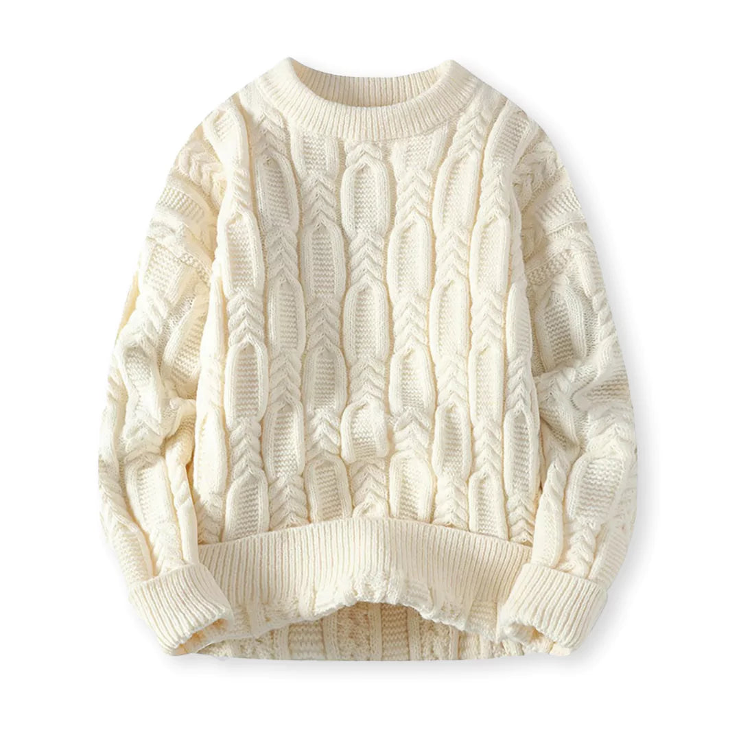 Street-wave Men's Cable Knit Sweater, Classic Warmth and Timeless Elegance for Everyday Wear