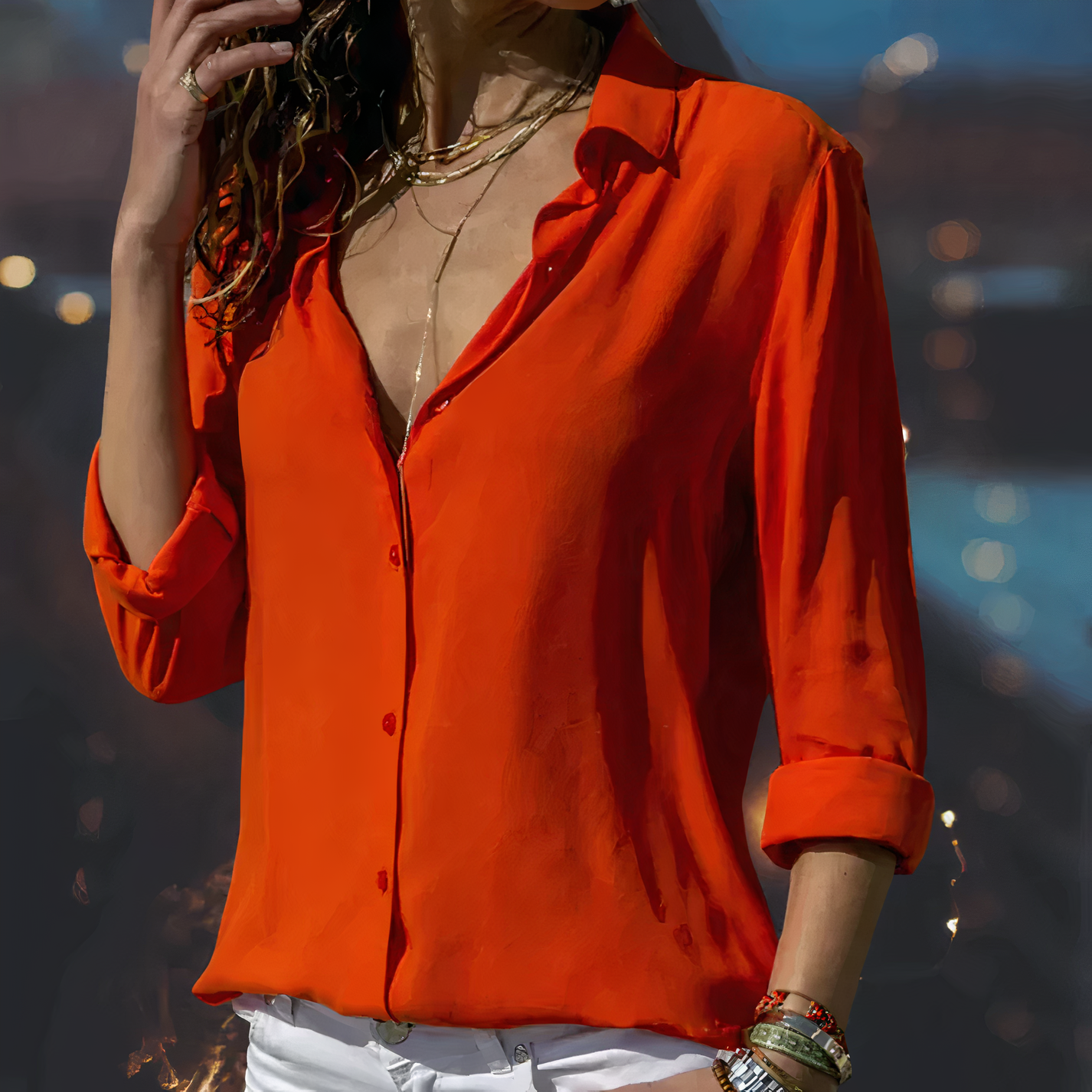 Street Wave Clara Chiffon Blouse For Women Elegant Breezy Office Top