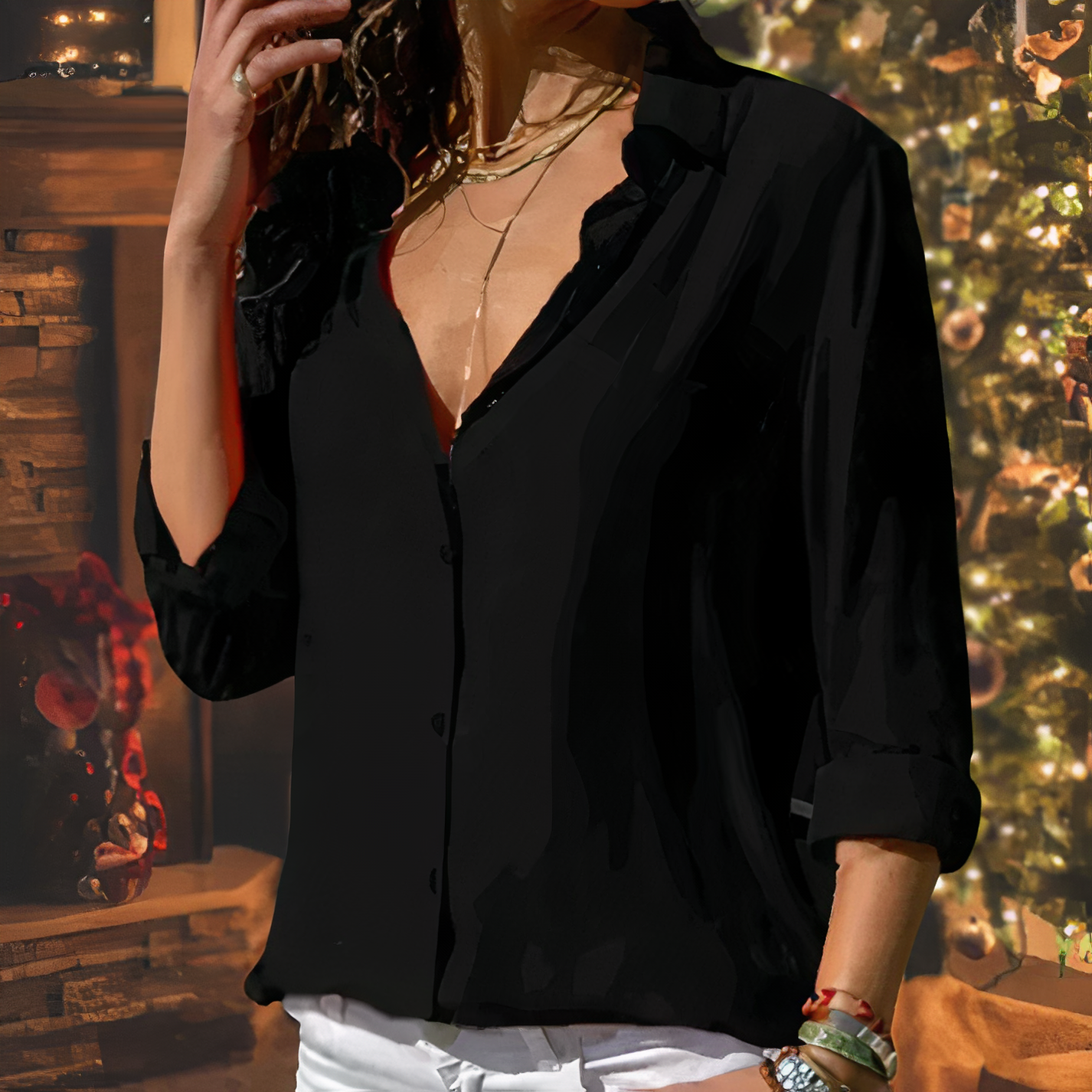 Street Wave Clara Chiffon Blouse For Women Elegant Breezy Office Top