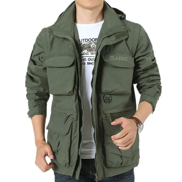 Street-wave Waterproof Autumn Jacket For Men With Detachable Hood Adventure Ready Everyday